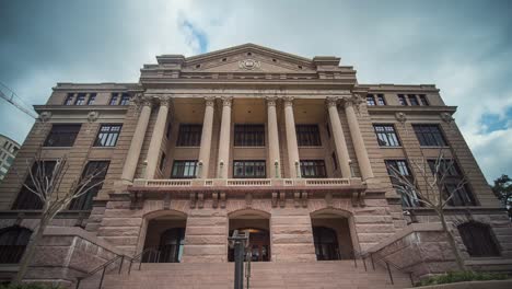 time lapse of the old harris county court house in downtown houston, texas