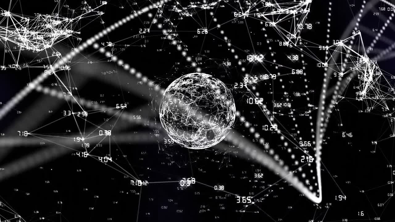 animación del globo a través de la red de conexiones y procesamiento de datos