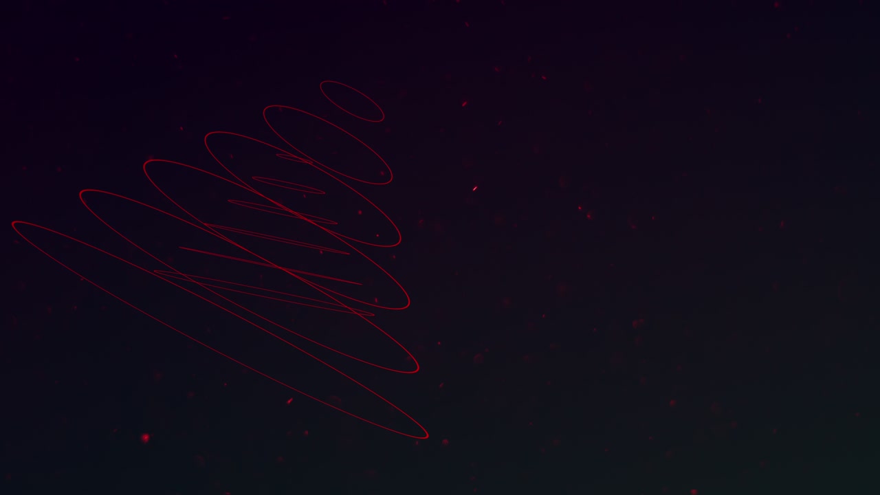 비행기 반이는 공간에서 추상적인 빨간 나선형 선