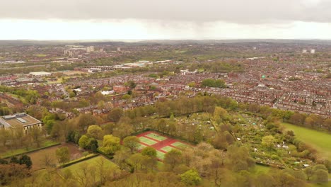 aerial view of a suburban city