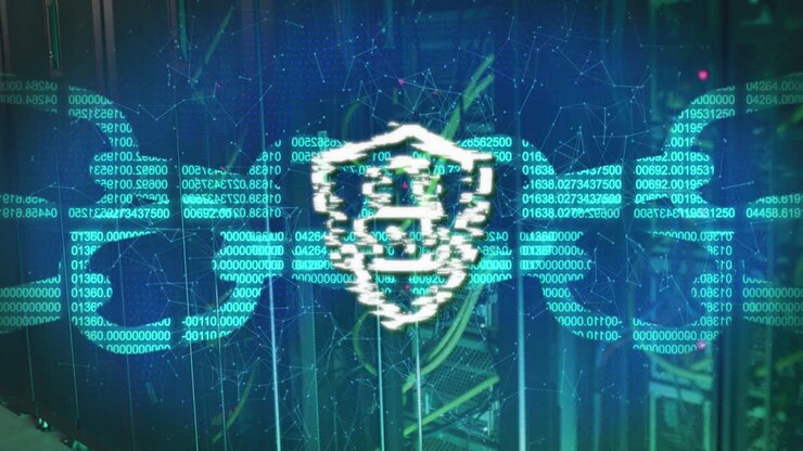 Animation of padlock over server room