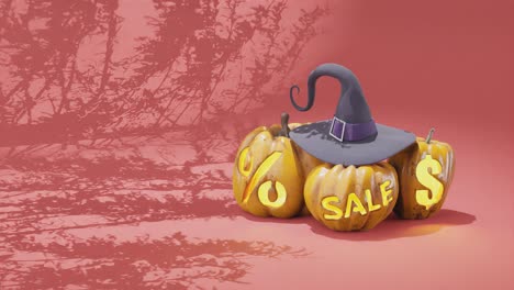 Vorlage-Für-Halloween-Werbeverkauf,-Lila-Copyspace-Hintergrund,-Kampagnenbanner
