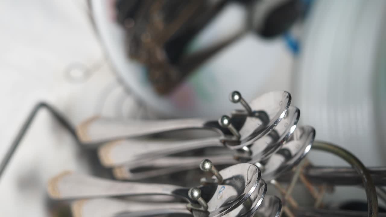 Close-up of Stacked Silverware