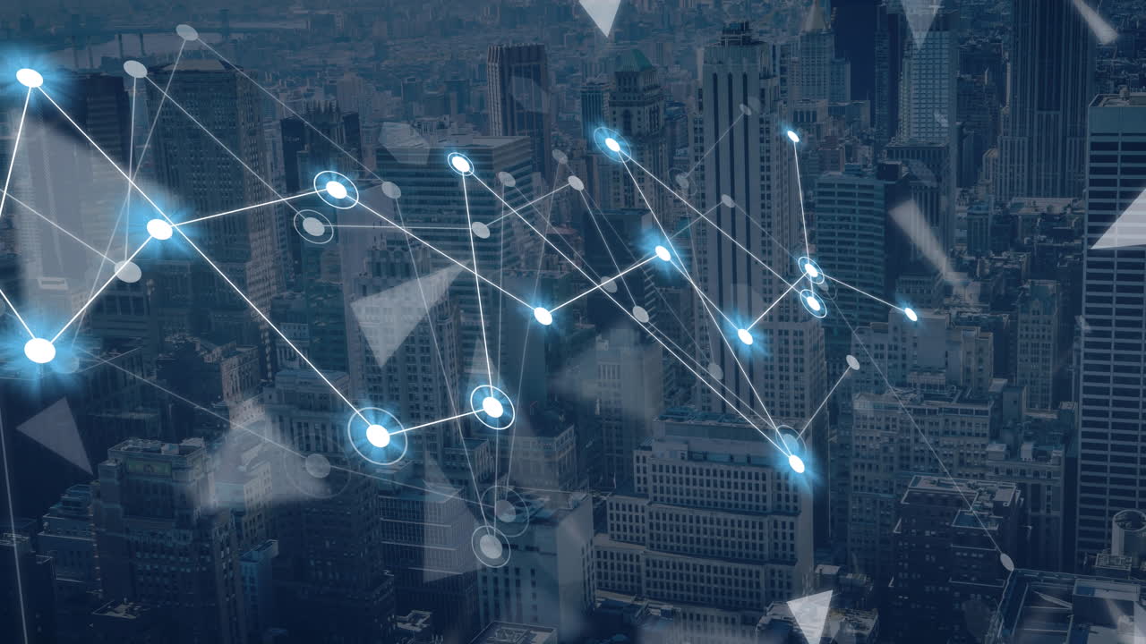 Animation of cityscape and connections