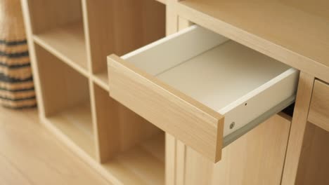 open wooden drawer