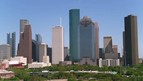 Aerial-of-the-downtown-Houston