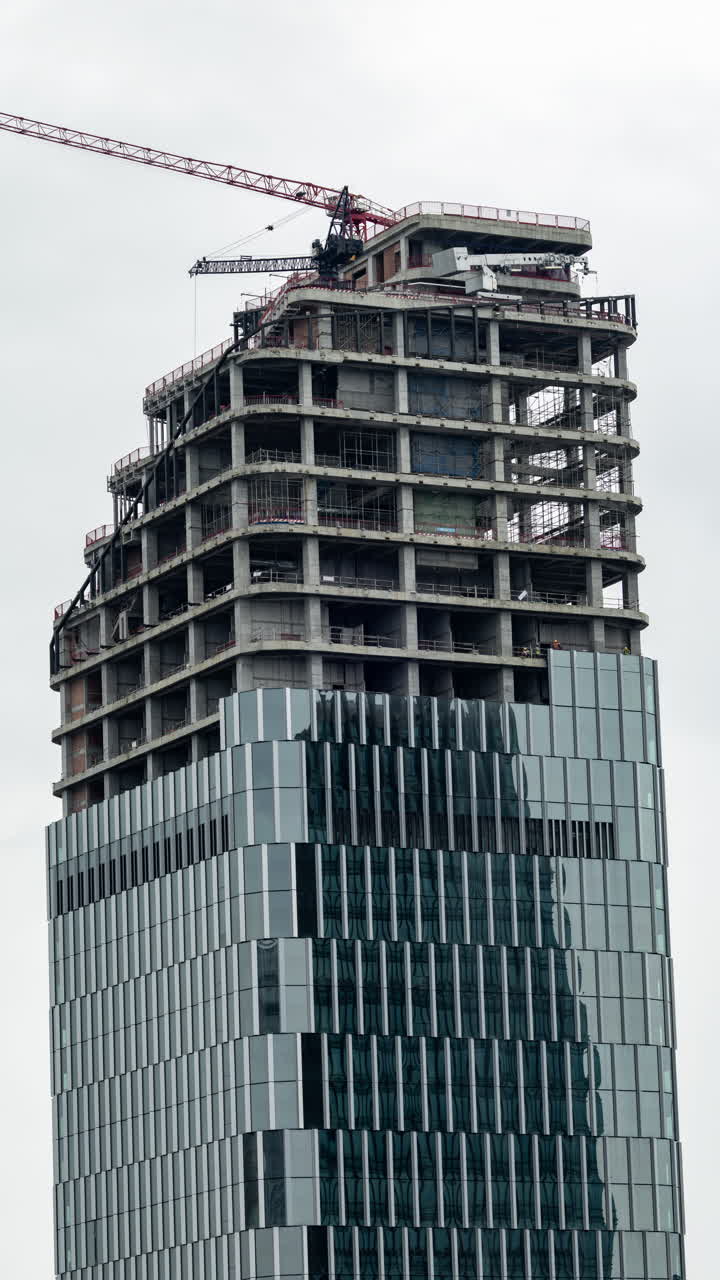 Timelapse of Chongqing street scene from a high vantage point in vertical
