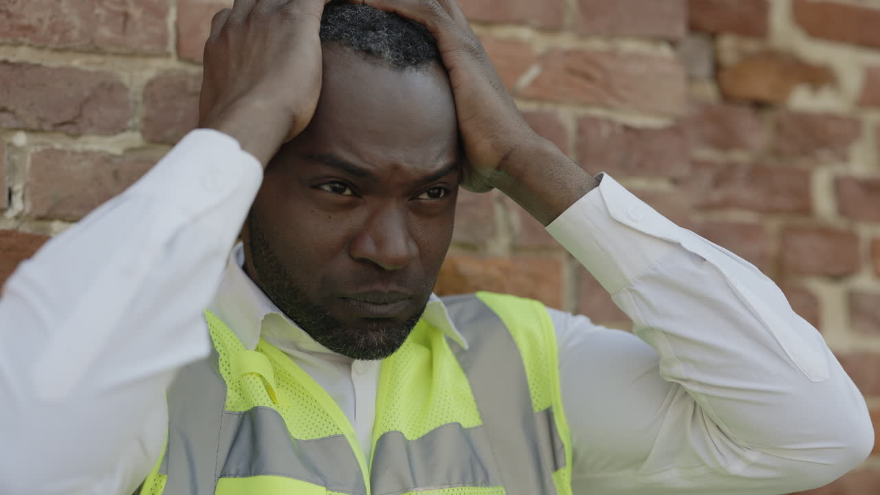 Stressed Construction Worker