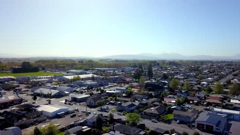 Ascending-drone-footage-of-Temuka-town-in-New-Zealand