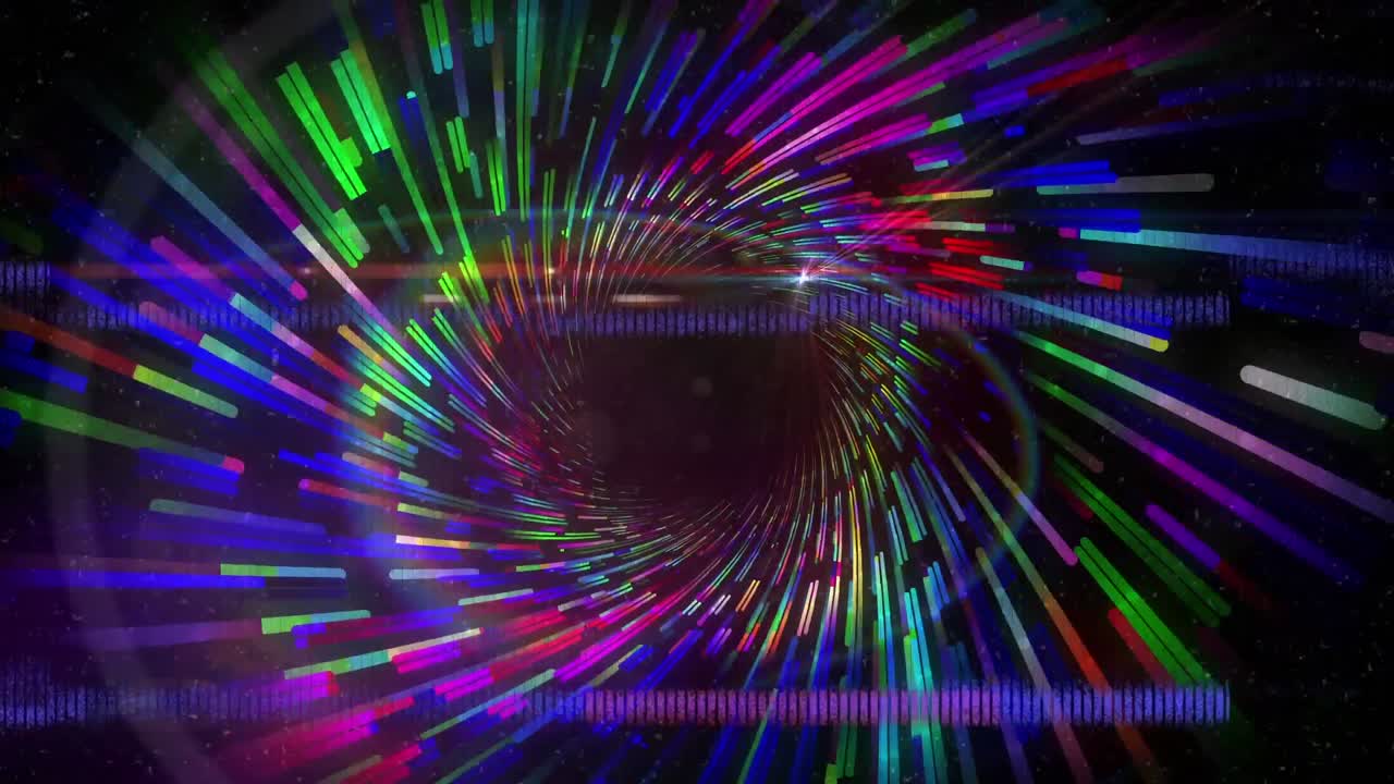 con bandas de interferencia de pantalla que muestran espectáculo de luces