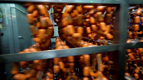 production line of small sausages