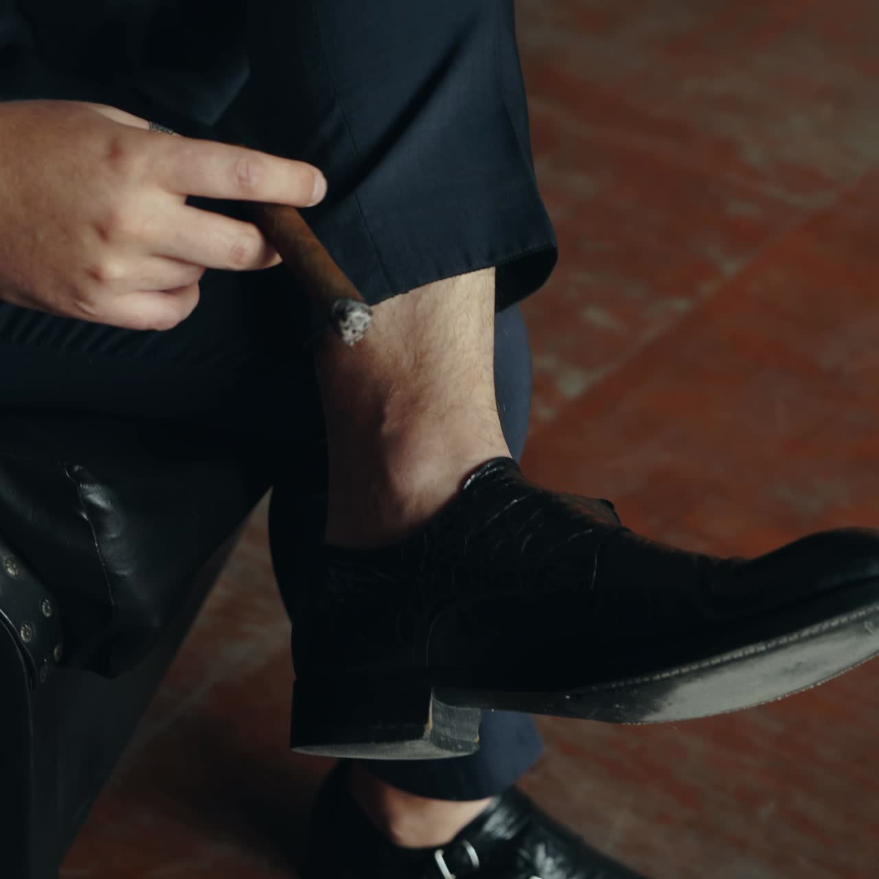 Brutal handsome man with ciga