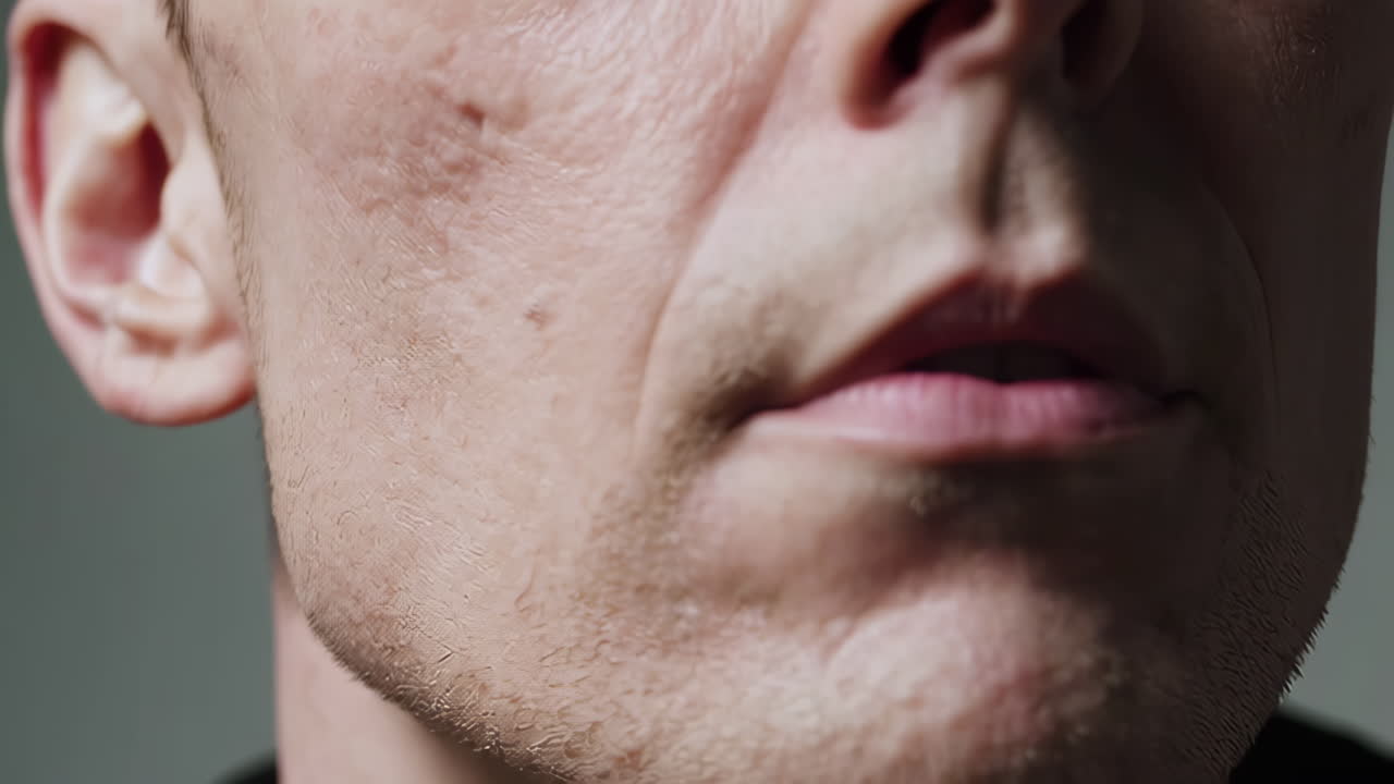 남자 얼굴의 클로즈업