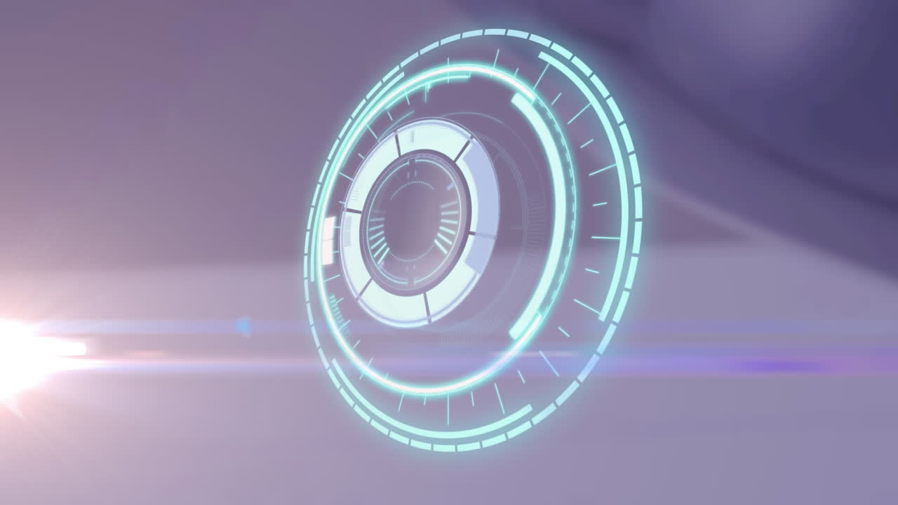 animación de la cerradura de seguridad giratoria sobre el rastro de luz sobre un fondo borroso