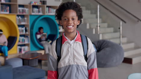 a young student in the library