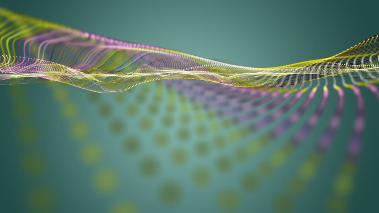 animación fantástica con objeto de onda de partículas en cámara lenta, 4096x2304 bucle 4k