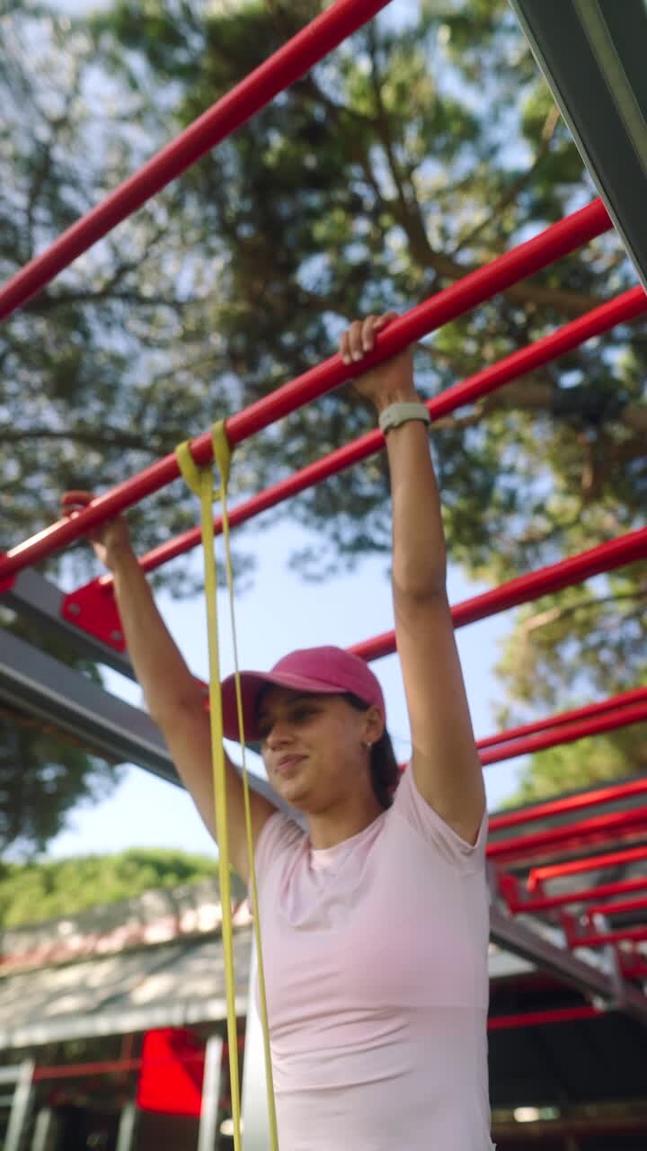 Woman working out outdoors