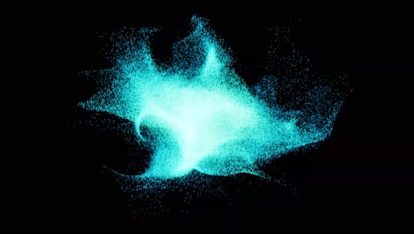 visual effects, vfx, energy flow twirls particles on black background 3d animation zoomed