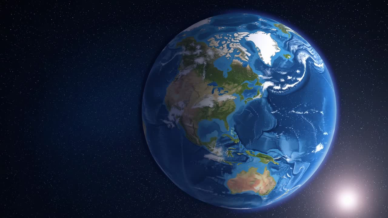 Aerial video concept of Earth from space, showcasing North America