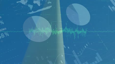 Animation-Von-Statistiken-Und-Datenverarbeitung-Auf-Blauem-Hintergrund