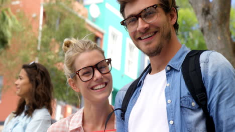 Friends-looking-at-camera-and-smiling