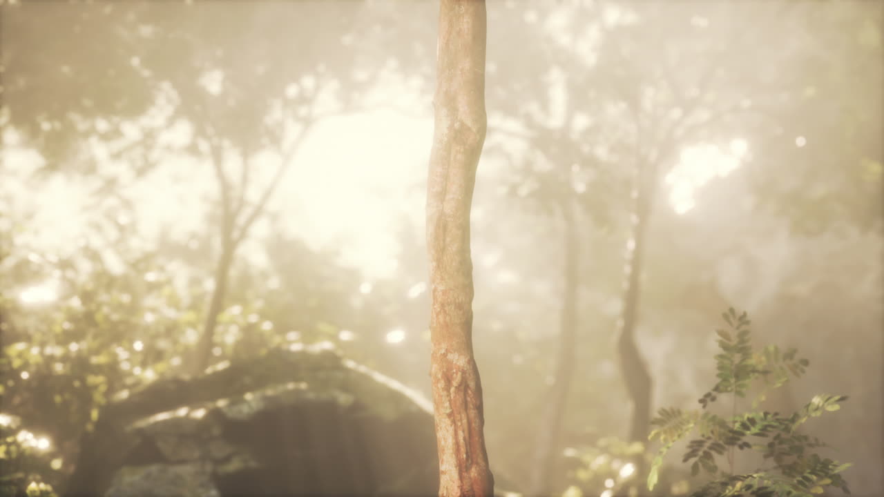 아침 일찍  ⁇ 빛이 넘치는 숲