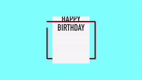 cheerful happy birthday card with red and blue border