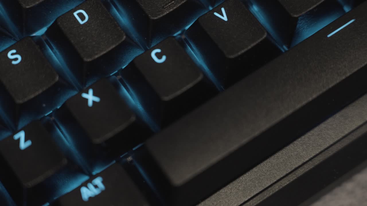 RGB light up key caps in close up view