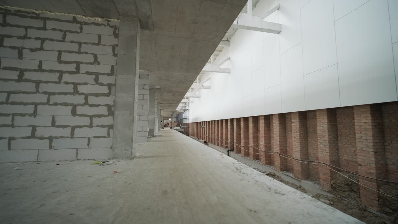 상업 사무실의 큰 건설 현장 장면