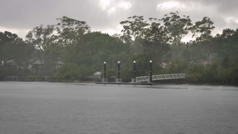 jetty along the tweed river, northern new south wales, australia