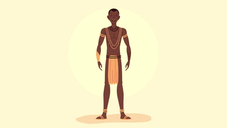 afro male indigenus ethnicity character animation