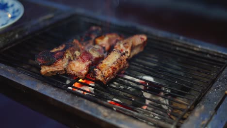 delicious pork ribs on the bbq