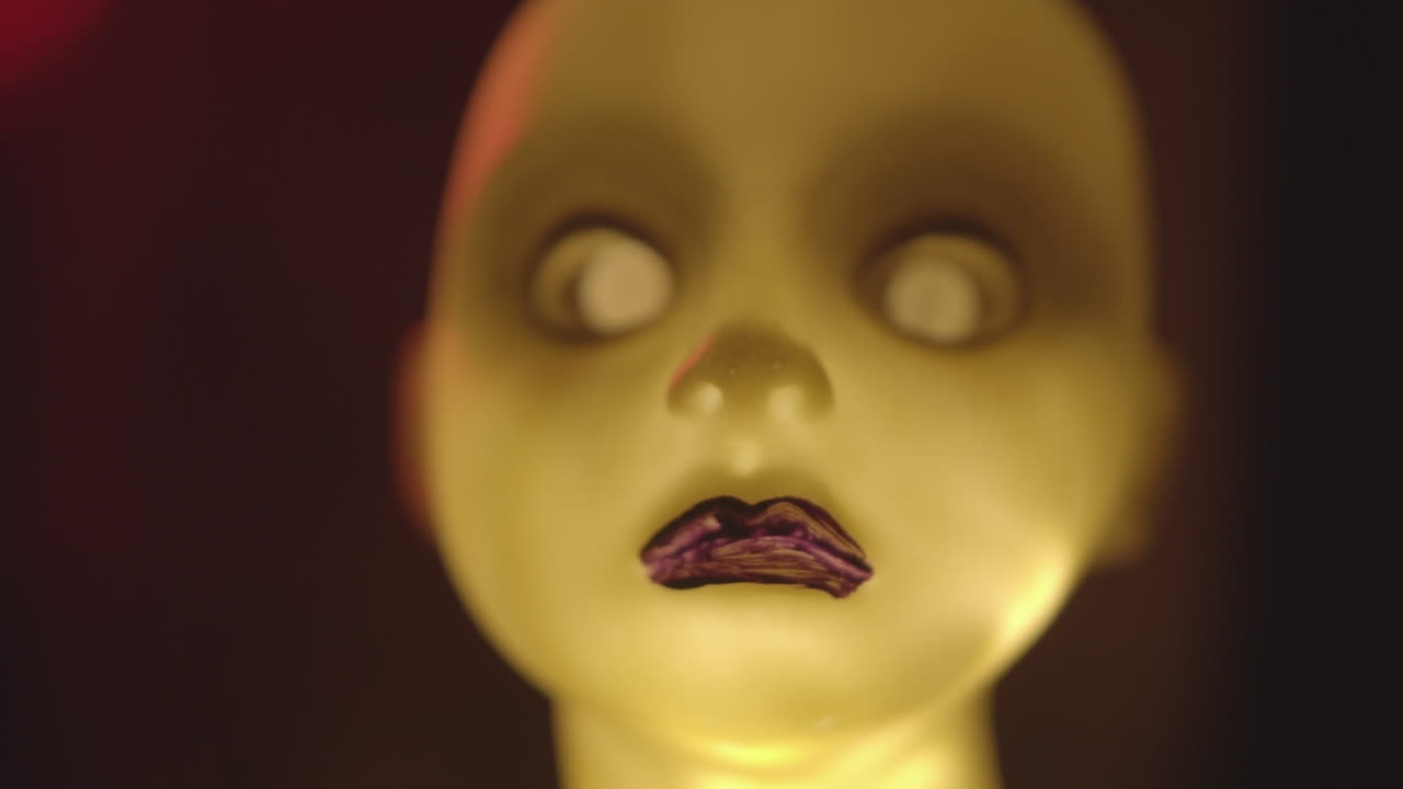 Halloween puppet with no eyes - yellow and scary 01