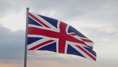 uk flag waving in the wind.