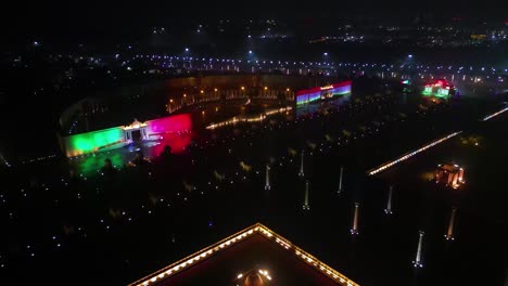 Aerial-view-of-1090-Chauraha-Gomti-Nagar,-DR-AMBEDKAR-DWAR,-Lucknow-metro-and-Lucknow-charbagh-railway-station-and-Lucknow-city