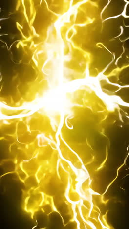 a yellow and white electric spark with a yellow light in the middle. the image is of a lightning bolt