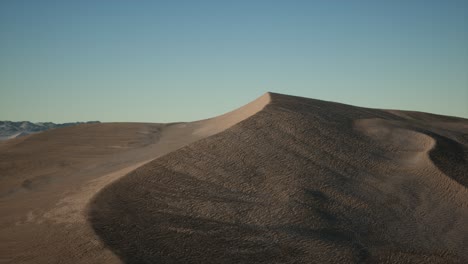 Aerial-view-on-big-sand-dunes-in-Sahara-desert-at-sunrise