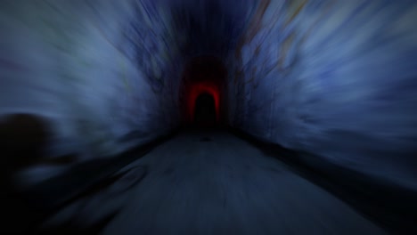 dark tunnel with red light