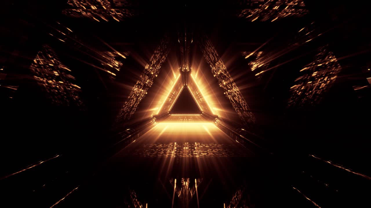 ciencia ficción futurista extraterrestre túnel nave corredor subterráneo láser neón dorado luz líneas hormigón espacio vacío fondo 3d renderizado