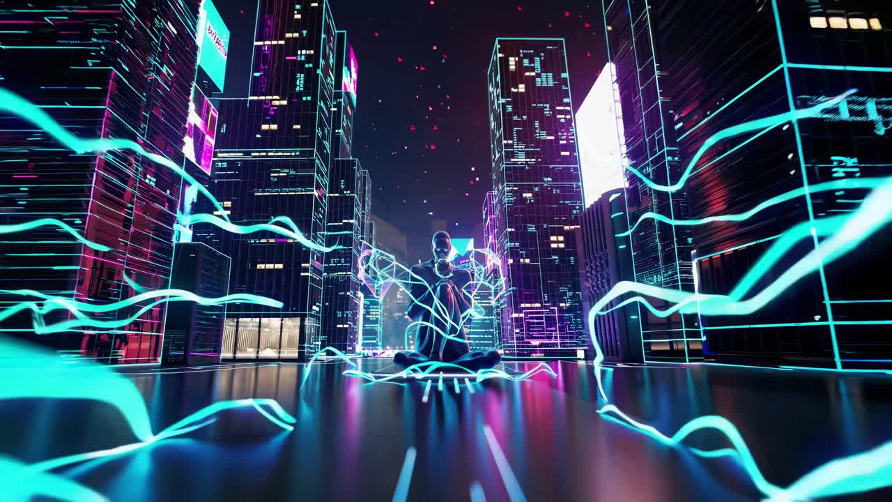 Cyberpunk Woman in a Futuristic City