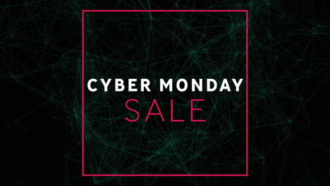 animation of cyber monday sale text over networks of connections