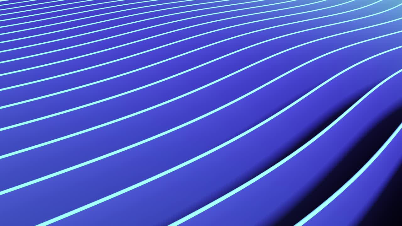 Abstract color waves 3d shapes set animation. 4k looping footage.
