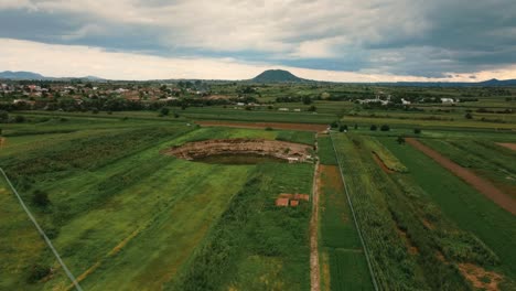 amazing aerial view of the sinkhole in puebla city