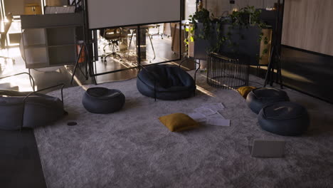 modern coworking space with bean bag chairs