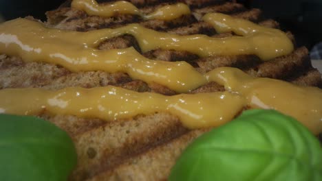 a camera moves through the ingredients of a delicious and healthy hamburger