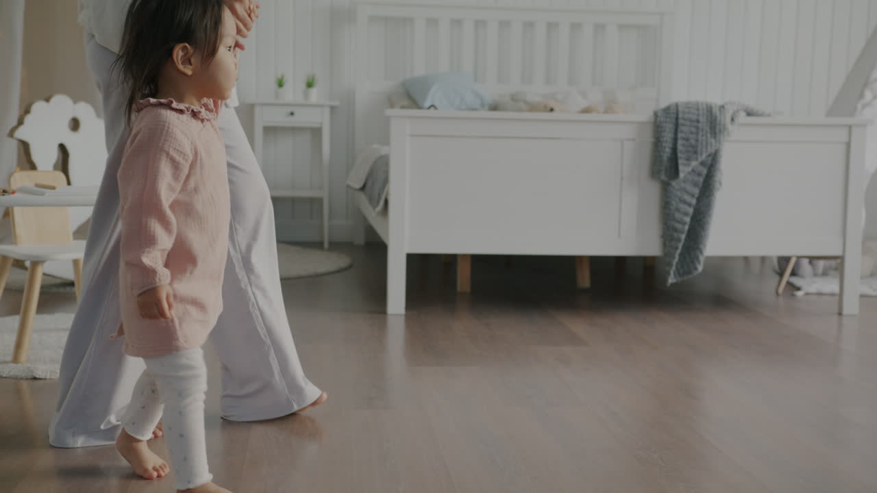 Toddler Walking with Mom