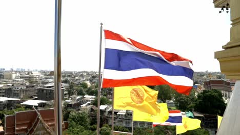 Looking-at-the-flags-in-the-temple