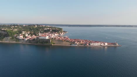 peninsula piran, slovenia in the sunset