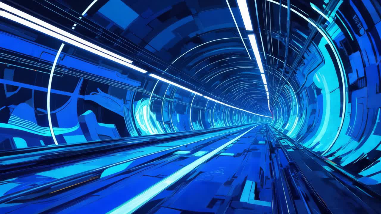 футуристический голубой туннель