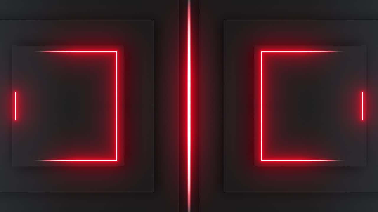 Red Neon Frames on Dark Background